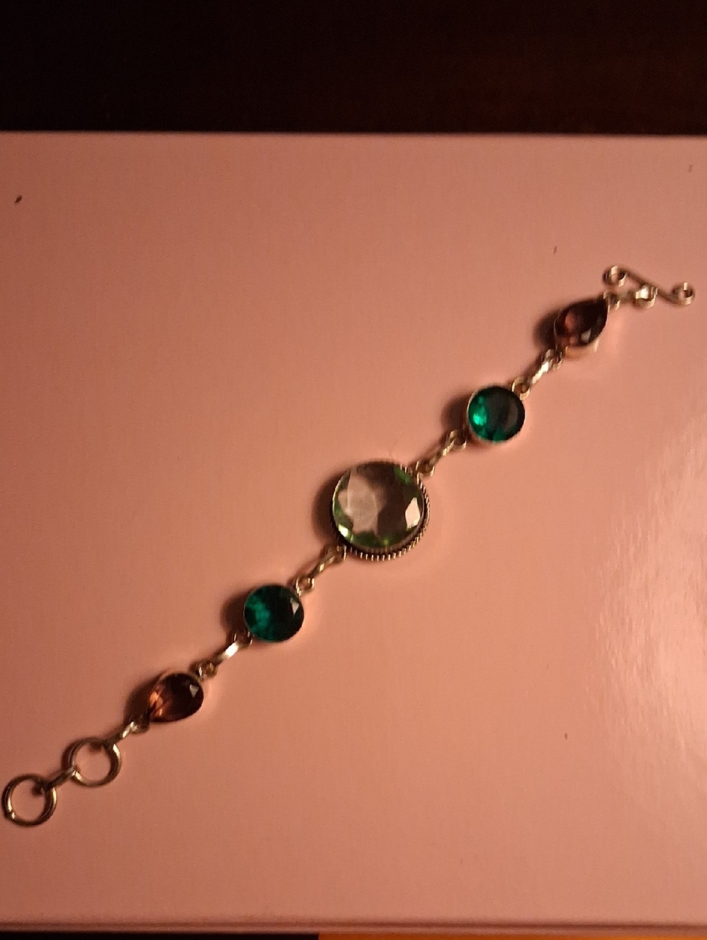 Beautiful Genuine Gemstone Station Bracelet - Women Jewelry